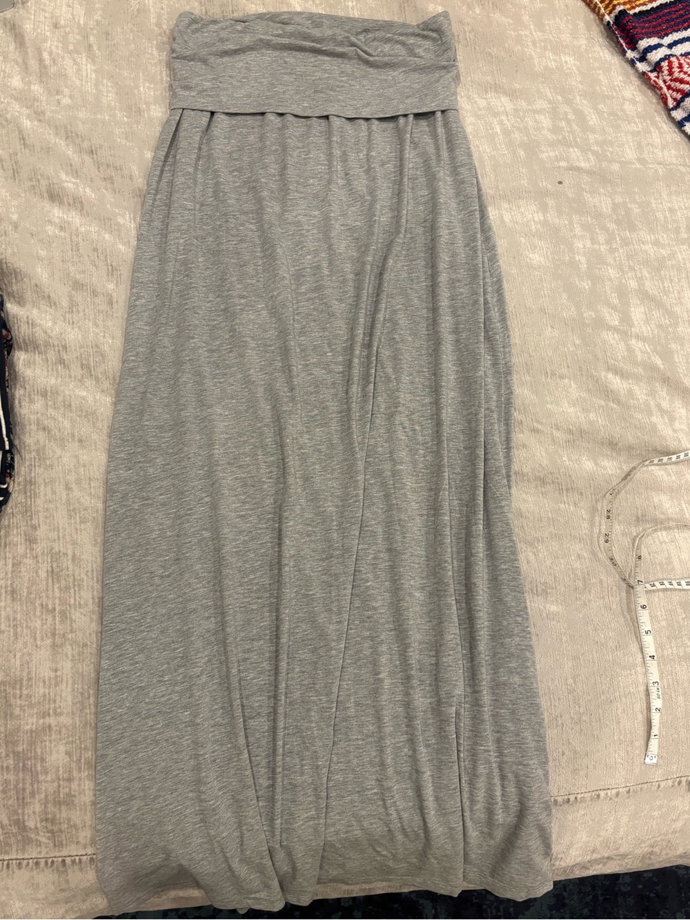 Splendid Light Gray Fold-Over Waist Maxi Skirt